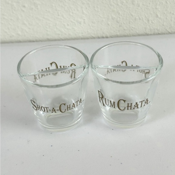 Rum Chata Shot-A-Chata Split Serve Shot Glass Set of 2 Bar Divided Drink Glasses - Picture 6 of 6